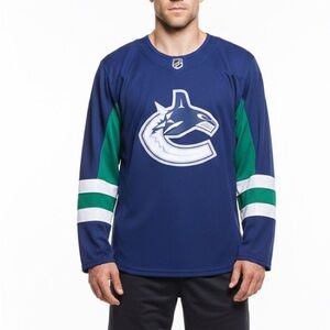 NHL Vancouver Canuck Blue and Green Men's Hockey Jersey
